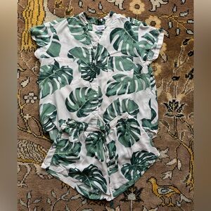Piyama Maggie pajama set - monstera print
